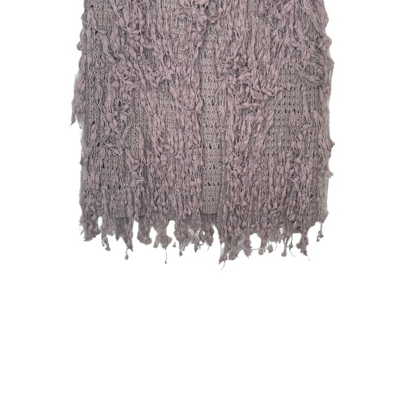 Umgee Women's Cardigan Wrap Shaggy Open Front Fringe Vest Sleeveless Grey Large - Picture 5 of 10